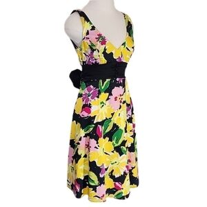 B.Smart Dress Cotton Floral Sleeveless Black Size 8